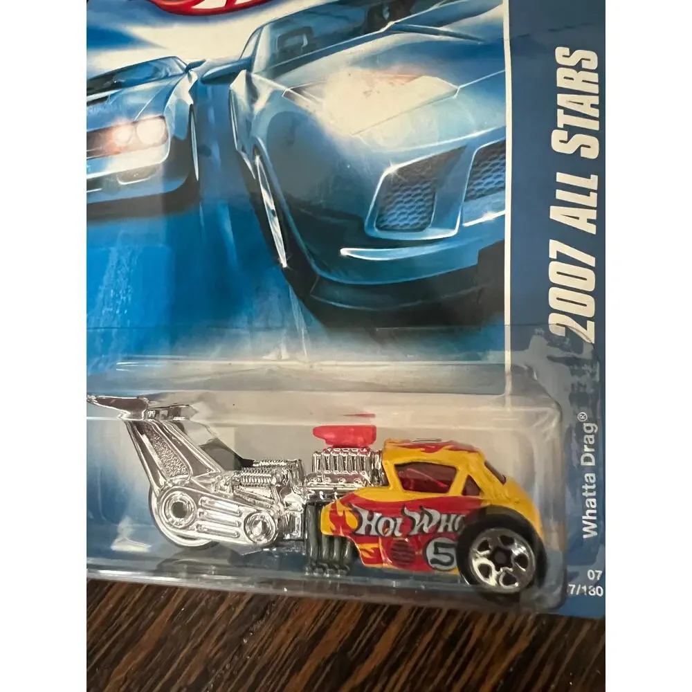 Hot Wheels 2007 All Stars 147 Whatta Drag Diecast Drag Car Yellow Red Flames New